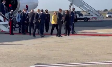 G20, l'arrivo di Angela Merkel a Roma
