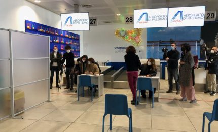 Attivato Hub vaccinale all’Aeroporto di Palermo