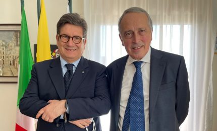 Abete visita la sede della Lnd Sicilia, incontro con Morgana