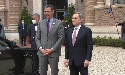 Il premier Mario Draghi incontra Sanchez, Costa e Mitsotakis