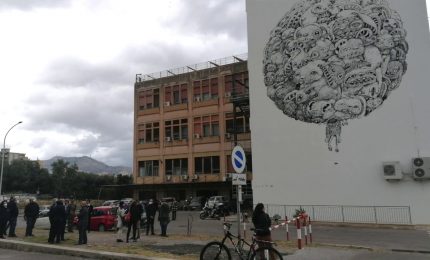 Un murale Mangia-Smog tra i viali dell'Università di Palermo