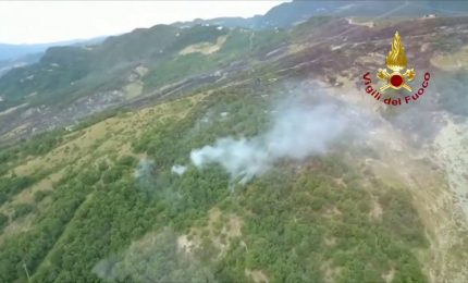 Incendio sull’Appennino Bolognese, le immagini dei boschi bruciati