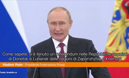 La Russia annette 4 regioni ucraine, Putin "È la volontà del popolo"