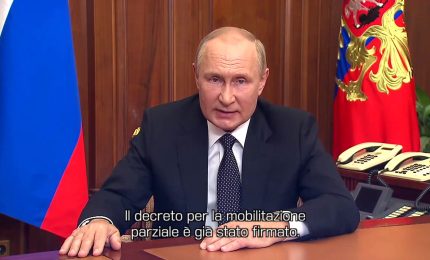 Putin "Al via mobilitazione parziale, l'Occidente vuole distruggerci"