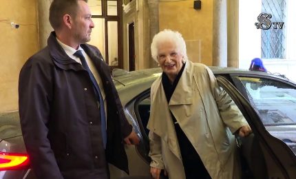 Senato, l'arrivo di Liliana Segre a Palazzo Giustiniani