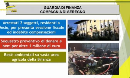 Fisco, due arresti e sequestri per 1 milione in Brianza