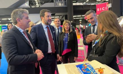 Matteo Salvini in visita allo stand della Sicilia alla Bit