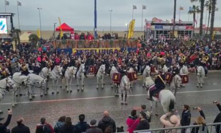 La fanfara a cavallo della Polizia al Carnevale di Viareggio