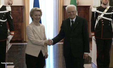 Mattarella incontra Von der Leyen a Palermo