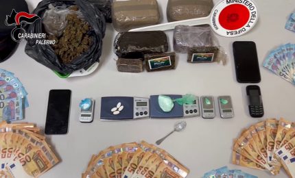 Sequestrati nel palermitano 4 chili di droga, 2 arresti e 4 denunce