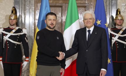 Mattarella riceve Zelensky al Quirinale