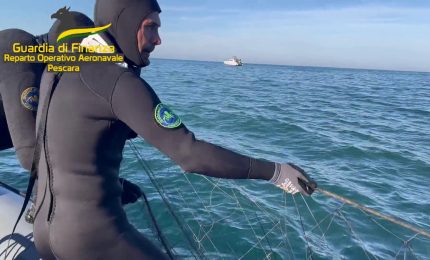 Sequestrati 1.500 metri di reti da pesca sul litorale di Ortona