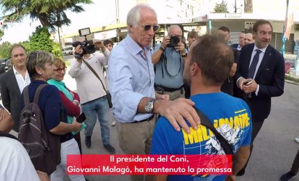 Il presidente del Coni Giovanni Malagò in visita al Parco Verde