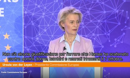 Von der Leyen "Sostenere Israele e proteggere civili a Gaza"