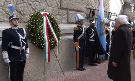 San Marino, l'omaggio di Mattarella all'Ara dei Volontari