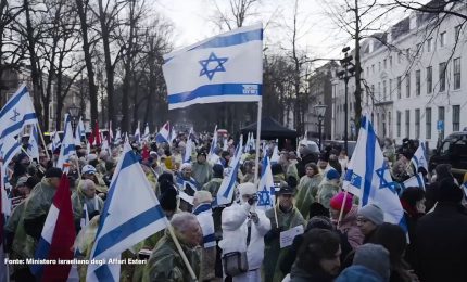 Manifestazione pro-Israele a L'Aja, in corteo familiari di ostaggi