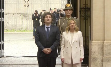 Meloni incontra a Palazzo Chigi il presidente argentino Milei