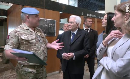 Mattarella visita il vecchio aeroporto di Nicosia