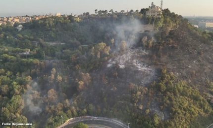 Incendio Monte Mario, le immagini dei droni della Protezione Civile