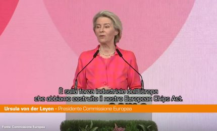 Von der Leyen "Ue all'avanguardia nella produzione di chip"