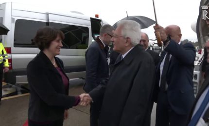 Il Presidente Mattarella arriva all'aeroporto di Ginevra