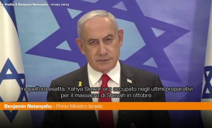 Netanyahu "L'uccisione di Sinwar un duro colpo al male"