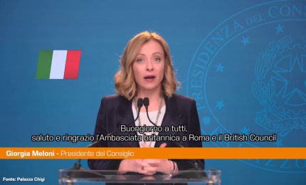 Meloni "Italia e Gran Bretagna pilastri della comunità transatlantica"