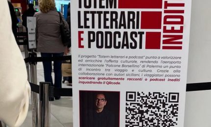 Aeroporto Palermo, successo per iniziativa “Totem letterari e podcast”